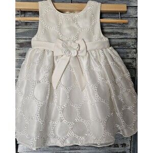 American Princess Dress Baby Girl Baptism Christening Ivory Flower Girl 12 month